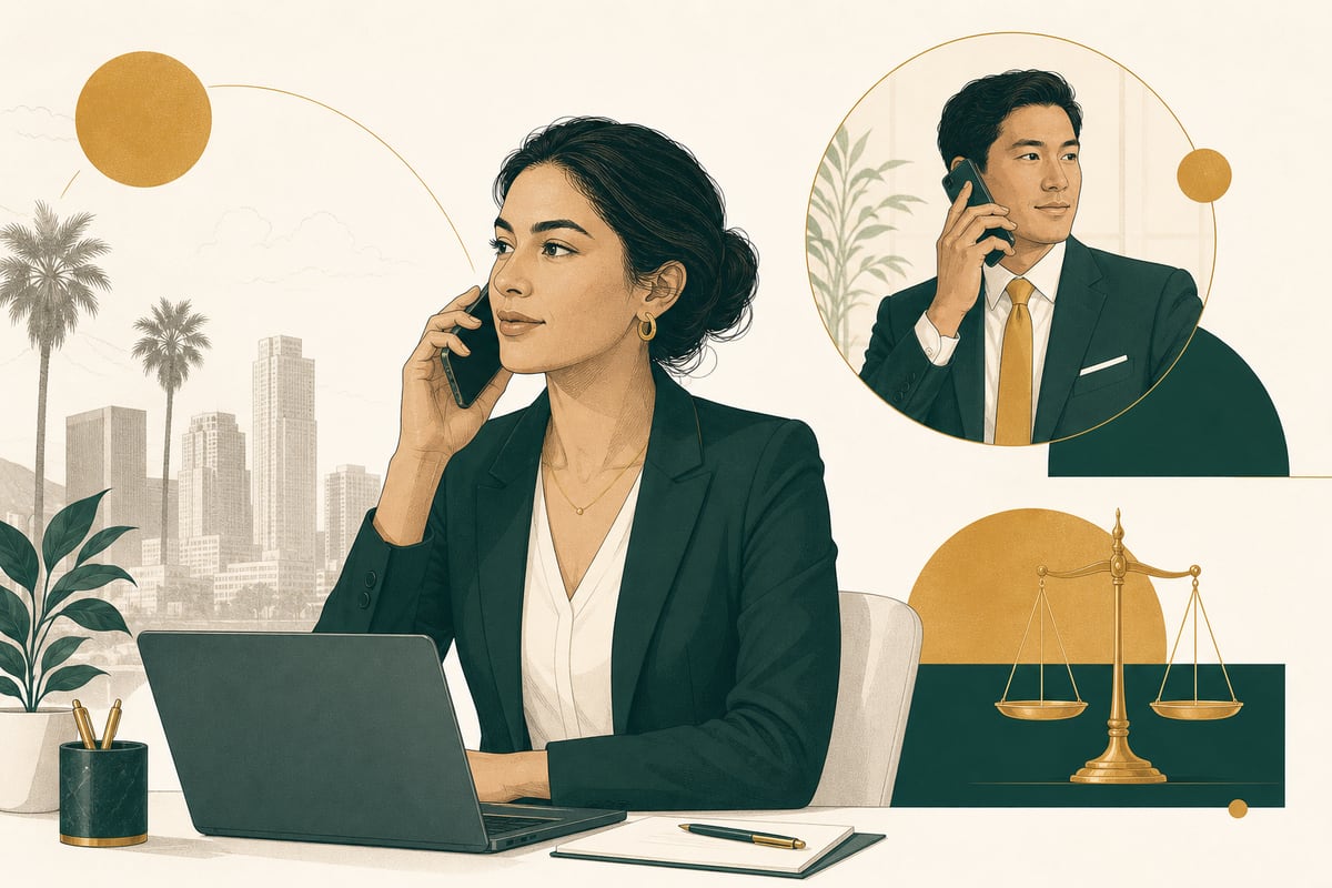 Bilingual law firm phone receptionist interface handling English and Spanish caller intake for a Los Angeles office