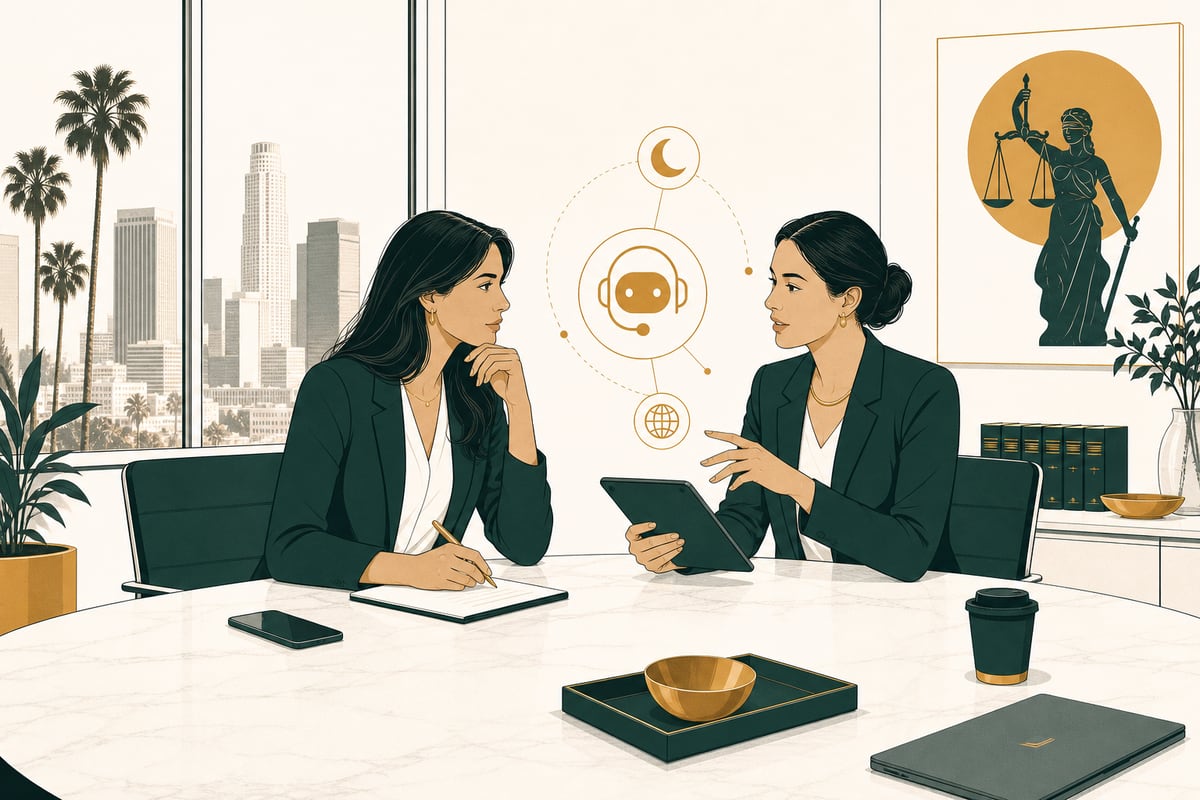 Los Angeles law office team reviewing an after-hours phone intake policy for bilingual callers
